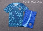 Chelsea 22/23 Full Body Splatter Blue Training Short Sleeve Suit - 图片 2