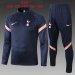 2021 Tottenham Hotspur Navy Blue Kids' Half-Zip Jacket - 图片 2