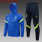 Tottenham Hotspur 21-22 Long Zip Jacket with Hood, Colorful Blue, S-2XL