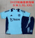 Manchester United 24-25 Light Green Short Sleeve Training Shirt - 图片 9