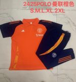 Manchester United 24/25 Polo Shirt Orange - 图片 9