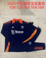 Manchester United 24/25 Half Zip Jacket Kids Blue - 图片 4