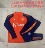 Manchester United 24/25 Orange Half-Zip Jacket Kids - 图片 4