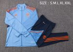 Man Utd Light Blue Long Zipper Jacket - 图片 2