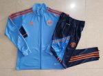 Man Utd Light Blue Long Zipper Jacket - 图片 9