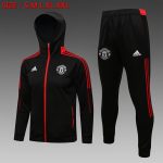 Manchester United Black (Red Trim) Long Zip Jacket