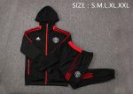Manchester United Black (Red Trim) Long Zip Jacket - 图片 2