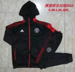 Manchester United Black (Red Trim) Long Zip Jacket - 图片 9