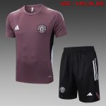 Manchester United Grey Purple Short Sleeve Training Suit