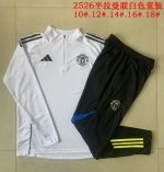 Manchester United White Kids' Half-Zip Jacket - 图片 3