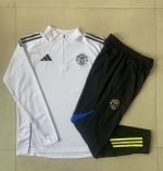 Manchester United White Kids' Half-Zip Jacket - 图片 4