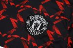 Manchester United 24-25 Black Red Splatter Short Sleeve Training Set - 图片 6