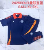 Manchester United 24/25 Polo Shirt Navy Blue - 图片 9