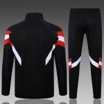 Manchester United 24/25 Black Long Zip Jacket with Red and White Sleeve Accents - 图片 2