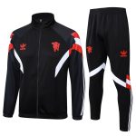 Manchester United 24/25 Black Long Zip Jacket with Red and White Sleeve Accents - 图片 3