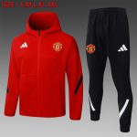 Manchester United Red Long Zip Jacket with Hood