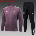 Manchester United 25/26 Long Zipper Jacket Grey Purple