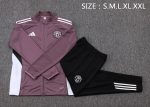 Manchester United 25/26 Long Zipper Jacket Grey Purple - 图片 2