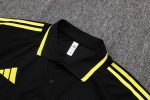 Manchester United Black Polo Shirt with Light Green Trim - 图片 6
