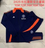Manchester United 24/25 Blue Kids Long Zipper Jacket - 图片 3