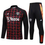 Manchester United 24/25 Half-Zip Jacket Black Red Spray - 图片 8