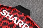 Manchester United 25/26 Long Zipper Jacket Black with Red Spray - 图片 5