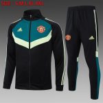 Manchester United 24/25 Black and Green Long Zipper Jacket