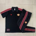 Manchester United Black Retro Polo - 图片 8