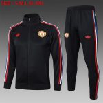 Manchester United 24/25 Black Long Zip Jacket (Three Stripes Logo)