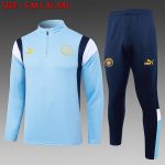 Manchester City 23-24 Half Zip Jacket Light Blue (Gold Logo)