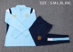 Manchester City 23-24 Half Zip Jacket Light Blue (Gold Logo) - 图片 2
