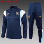 Manchester City 23-24 Half-Zip Jacket in Royal Blue with Gold Logo - 图片 8