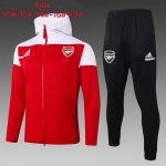 Arsenal 2021 Red Children's Long Zip Jacket with Hood