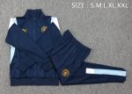 Manchester City 23-24 Long Zip Jacket in Royal Blue with Gold Logo - 图片 2