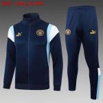 Manchester City 23-24 Long Zip Jacket in Royal Blue with Gold Logo - 图片 8