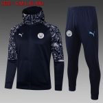 Manchester City 2021 Blue Long Zip Jacket with Hood