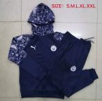 Manchester City 2021 Blue Long Zip Jacket with Hood - 图片 9