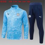 Manchester City Kids' Half-Zip Jacket Light Blue Spray Print - 图片 2