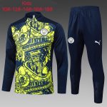 Manchester City 24/25 Half-Zip Jacket Kids Fluorescent Green