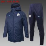 2021 Manchester City Navy Blue Cotton Jacket