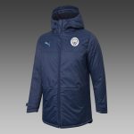 2021 Manchester City Navy Blue Cotton Jacket - 图片 3