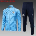 Manchester City 22/23 Light Blue Full Body Spray Print Long Zipper Jacket