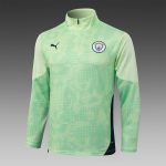 Manchester City Light Green Spray Print Half-Zip Jacket - 图片 8