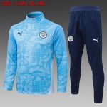 Manchester City Light Blue Splatter Half-Zip Jacket