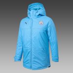 2021 Manchester City Light Blue Cotton Jacket - 图片 3