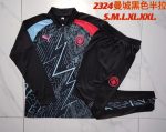 Manchester City 23-24 Half-Zip Black Ink (Red Blue Shoulder) - 图片 9