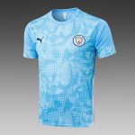 Manchester City Light Blue Splatter Short Sleeve Training Set - 图片 8