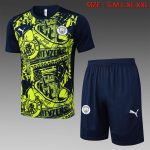 Manchester City 24-25 Green Splatter Short Sleeve Training Shirt