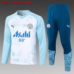 Manchester City 23-24 Round Neck Light Blue Splatter Training T-Shirt