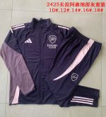 Arsenal 24/25 Dark Grey Children's Long Zipper Jacket - 图片 3